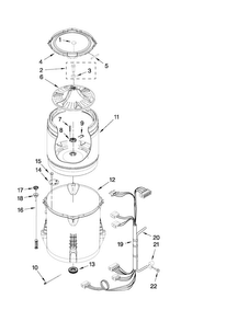 Basket And Tub Parts Diagram and Parts List for MVWC360AW0  Maytag Washer