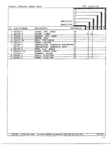 Freezer Inner Door Page 2 Diagram and Parts List for HMG621267  Admiral Refrigerator