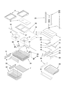 Shelf Parts Diagram and Parts List for JFC2089WEP5  Jenn-Air Refrigerator