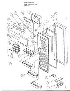 Parts List-refrigerator Door Diagram and Parts List for SZD27KP  Amana Refrigerator