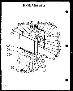 Door Assembly Diagram and Parts List for DUS600B P1139732NB Caloric Dishwasher