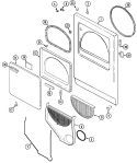 DOOR Diagram and Parts List for ADE7000AYW  Admiral Dryer
