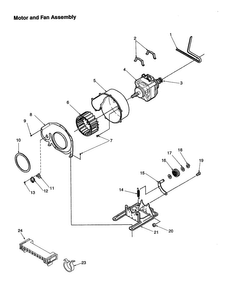 Motor And Fan Assembly Diagram and Parts List for DLE330RC-PDLE330RC  Amana Dryer
