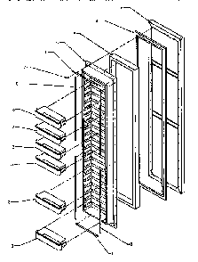 Freezer Door Diagram and Parts List for SS21SL-P1193801WL  Amana Refrigerator