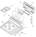 CONTROL PANEL / TOP ASSEMBLY Diagram and Parts List for MGR6875ADB  Maytag Range