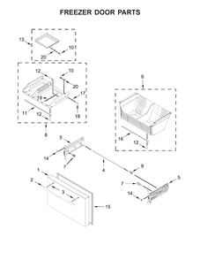 Freezer Door Parts Diagram and Parts List for JFFCC72EFS00  Jenn-Air Refrigerator