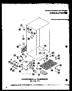 Compressor & Condensor 20 Cu. Ft. Diagram and Parts List for T16J-P60178-1W  Amana Refrigerator