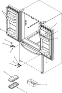 REF DR STORAGE & CENTER HINGES Diagram and Parts List for JFC2089HPY  Jenn-Air Refrigerator
