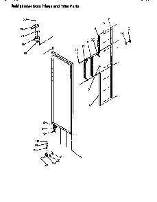 Refrigerator Door Hinge And Trim Parts Diagram and Parts List for SX25S-P1198902WL  Amana Refrigerator