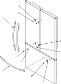 HANDLES (G32026PEKB / W) Diagram and Parts List for G32026PEKW  Maytag Refrigerator
