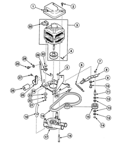 Motor Assy Diagram and Parts List for SWT021LA  Speed Queen Washer