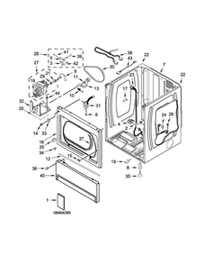 Lower Cabinet And Front Panel Parts Diagram and Parts List for MLE27PDBYW0  Maytag Dryer