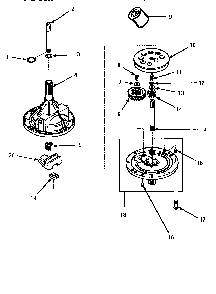 34526 Transmission Assy Diagram and Parts List for LWM423L-P1176404WL  Amana Washer