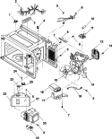 INTERIOR Diagram and Parts List for LD10D P1329701M Amana Microwave