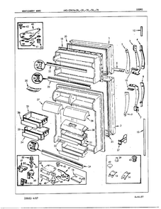 Door Assembly Diagram and Parts List for 23874A  Admiral Refrigerator