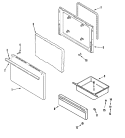 DOOR / DRAWER Diagram and Parts List for AER4111AAW  Amana Range