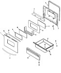 DOOR / DRAWER Diagram and Parts List for PER1125ACW  Maytag Range