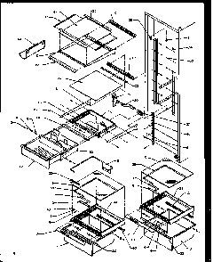 Refrigerator Shelving And Drawers Diagram and Parts List for SBI20NW-P1162902WW  Amana Refrigerator