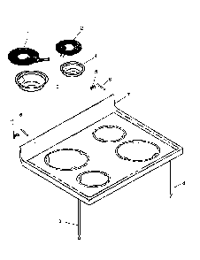 Main Top Diagram and Parts List for CARR630L P1142660NL Amana Range