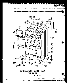 Refrigerator Door Assy 20 Cu. Ft. Diagram and Parts List for T16J-P60178-1W  Amana Refrigerator