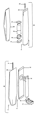 BAGHOUSING Diagram and Parts List for 701  Hoover Upright Vacuum