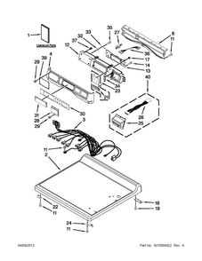 Top And Console Parts Diagram and Parts List for MDE25PRAYW1  Maytag Dryer