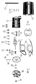 MOTOR ASSEMBLY, MOTORHOUSING Diagram and Parts List for 2720  Hoover Washer