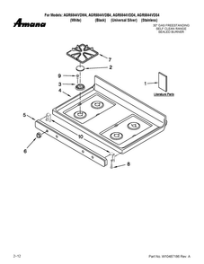 Cooktop Parts Diagram and Parts List for AGR5844VDS4  Amana Range