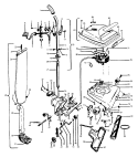 HANDLE, MAINBODY, OUTERBAG, HOOD Diagram and Parts List for C1099---  Hoover Upright Vacuum