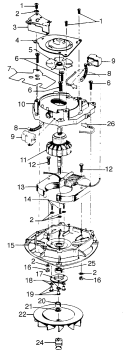 MOTOR ASSEMBLY Diagram and Parts List for C1099---  Hoover Upright Vacuum