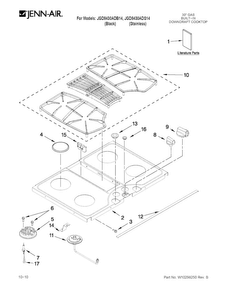 Cooktop Parts Diagram and Parts List for JGD8430ADS14  Jenn-Air Cooktop
