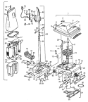 AGITATOR, HANDLE, MAINBODY, OUTERBAG Diagram and Parts List for C1525---  Hoover Upright Vacuum