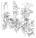 AGITATOR, HANDLE, MAINBODY, OUTERBAG Diagram and Parts List for C1629---  Hoover Upright Vacuum