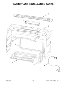 Cabinet And Installation Parts Diagram and Parts List for JMHF930RSS00  Jenn-Air Microwave
