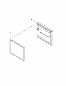 Freezer Door Parts Diagram and Parts List for GB2026PEKW4  Amana Refrigerator