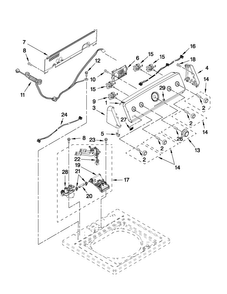 Controls And Water Inlet Parts Diagram and Parts List for MVWC350AW0  Maytag Washer