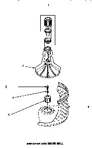 Agitator & Drive Bell Diagram and Parts List for CW8403W-P1163311WW  Crosley Washer