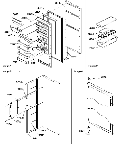 Refrigerator Door And Accessories Diagram and Parts List for SXD25S2E-P1190421WE  Amana Refrigerator