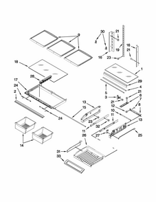 Shelf Parts Diagram and Parts List for MFI2269VEW7  Maytag Refrigerator