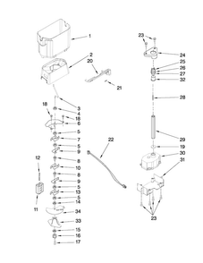 Motor And Ice Container Parts Diagram and Parts List for JCD2595WES02  Jenn-Air Refrigerator