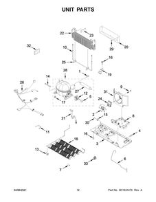 Unit Parts Diagram and Parts List for MFI2570FEW04  Maytag Refrigerator