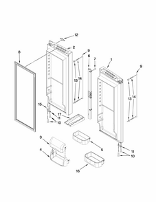 Refrigerator Door Parts Diagram and Parts List for G32526PEKS4  Maytag Refrigerator