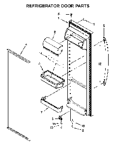 Refrigerator Door Parts Diagram and Parts List for 10651332713  Kenmore Refrigerator