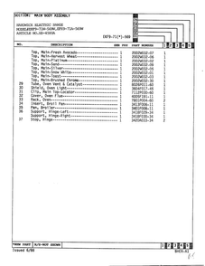 Main Body Assembly Page 3 Diagram and Parts List for 4580A  Hardwick Range