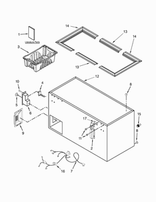 Cabinet Parts Diagram and Parts List for AZC31T22DW00  Amana Freezer
