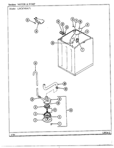 Motor And Pump Diagram and Parts List for 6740A  Norge Washer