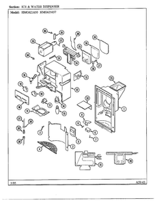 Ice And Water Dispenser Diagram and Parts List for HMG621657  Admiral Refrigerator
