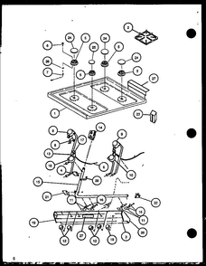 Cooktop Diagram and Parts List for RLT307UL P1141098NL Caloric Range