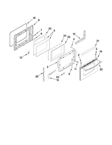 Door Parts Diagram and Parts List for MES5752BAS16  Maytag Range