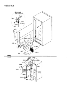 Cabinet Back Diagram and Parts List for TX18VE-P1301702WE  Amana Refrigerator